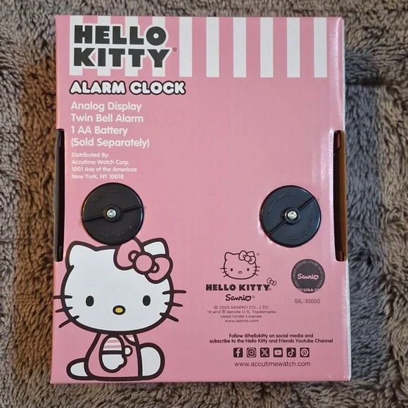 Hello Kitty 2 Bell Alarm Clock - Picture 2 of 5